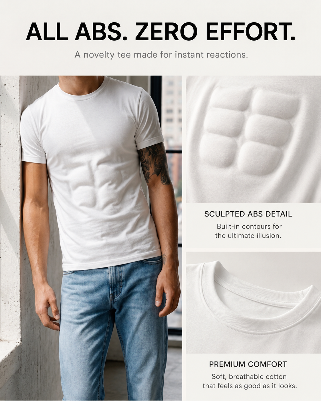 Man Maxxing Tee - Natural Definition White Tee