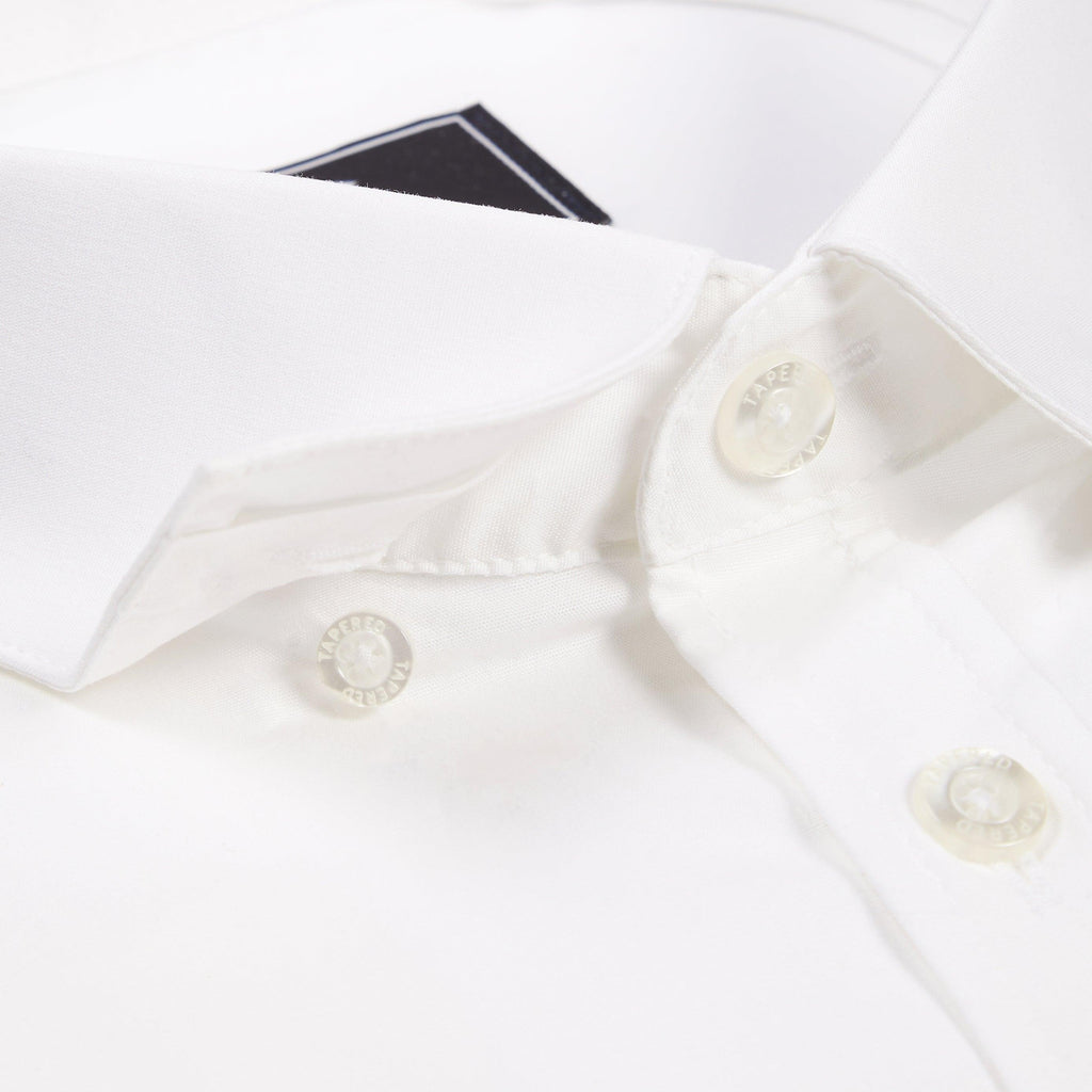 Tapered Menswear White Tapered Fit Shirt