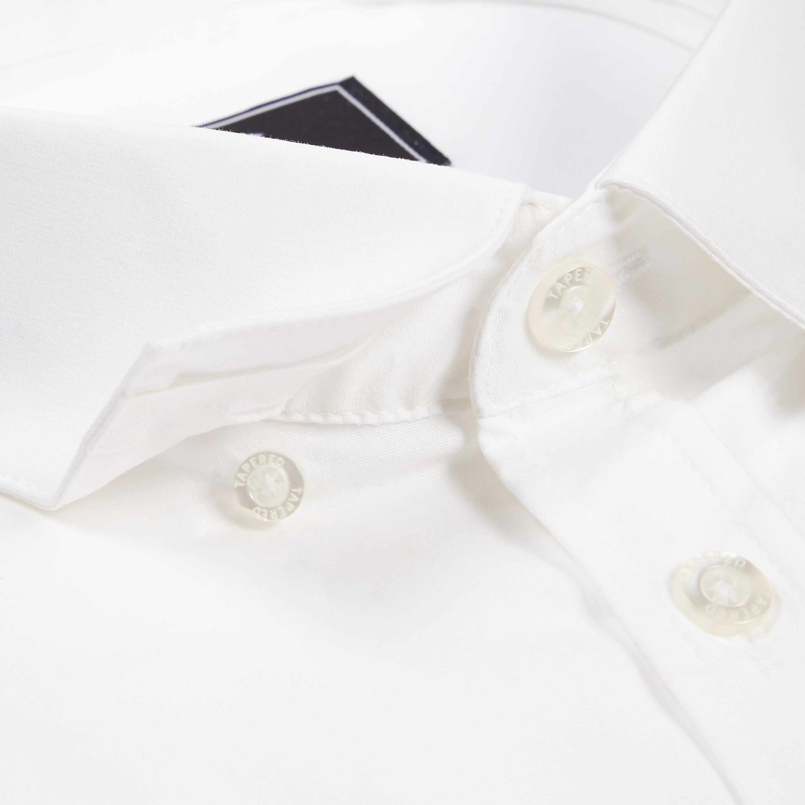 Tapered Menswear White Tapered Fit Shirt