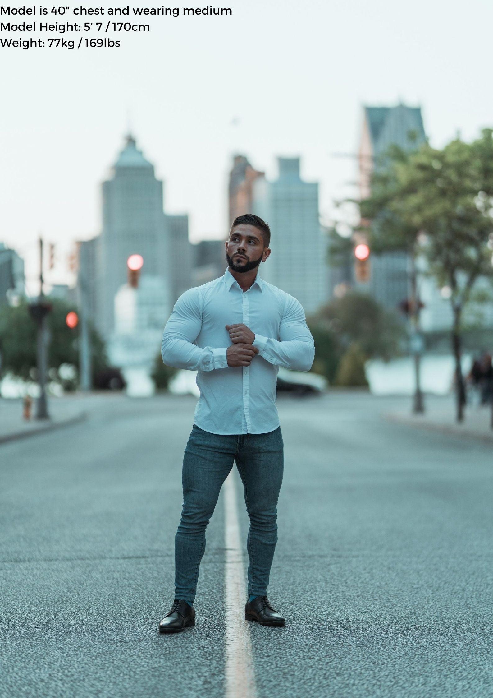 Tapered Menswear White Tapered Fit Shirt
