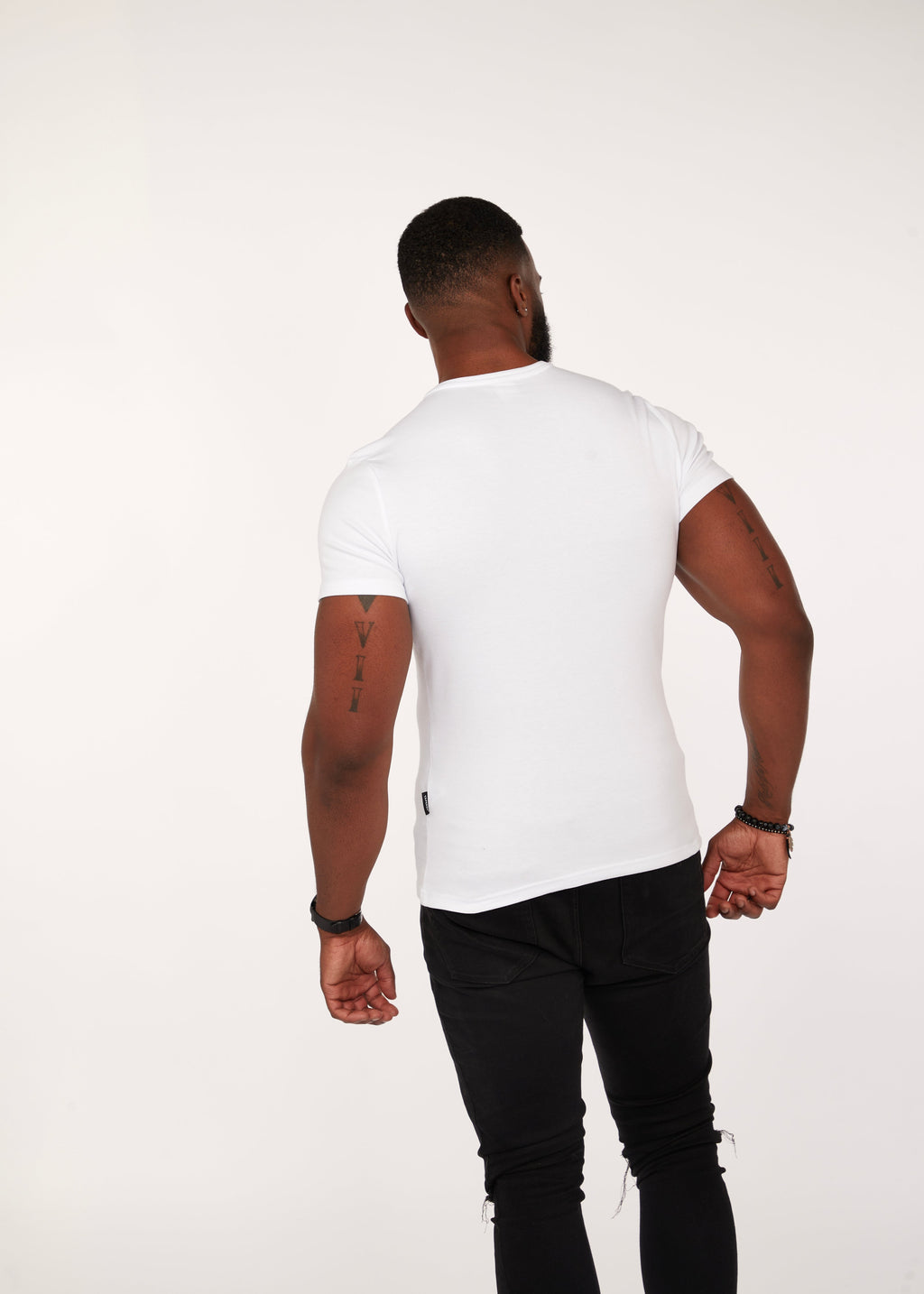 Tapered Menswear White Short Sleeve Tapered Fit Henley