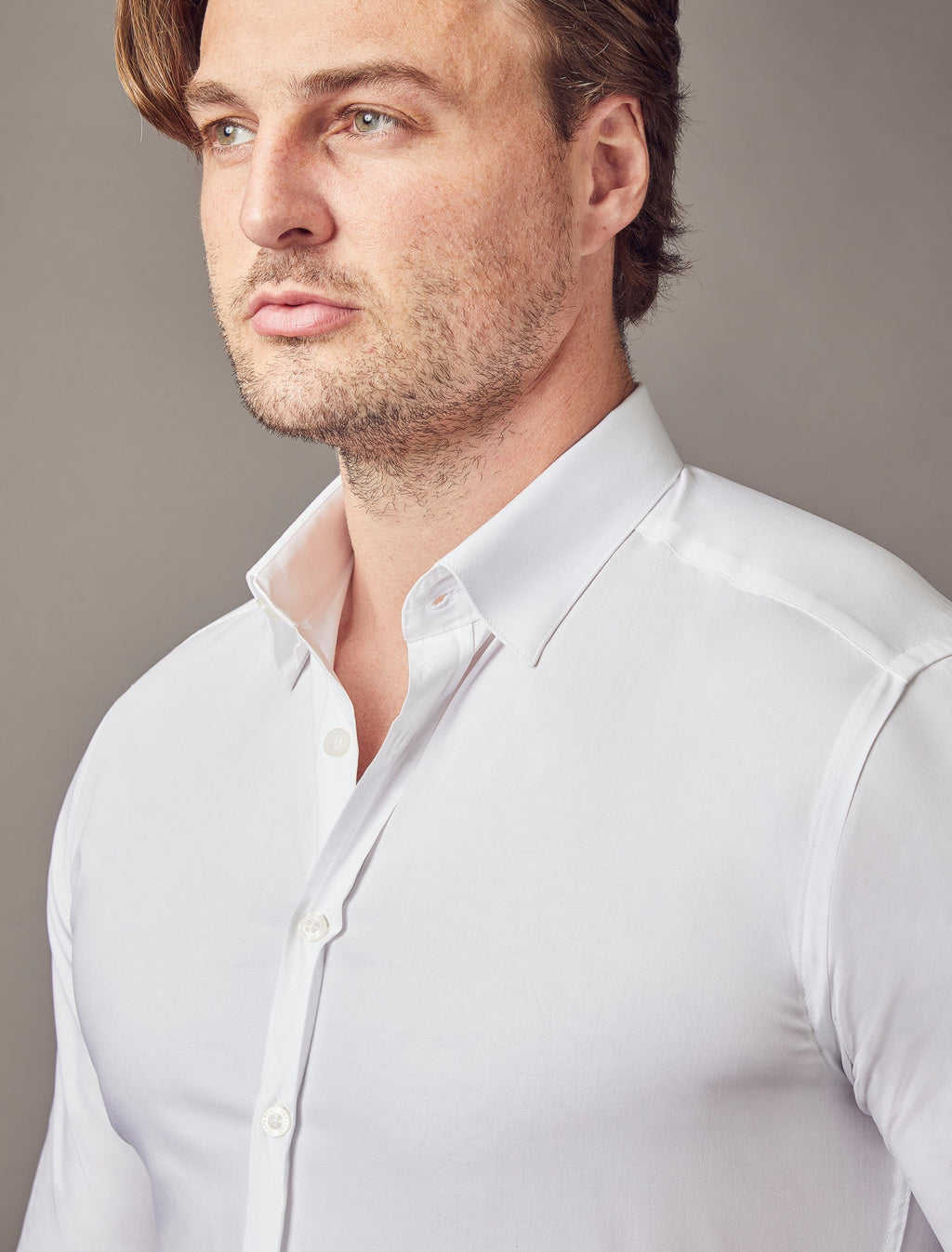 Tapered Menswear White Tapered Fit Shirt