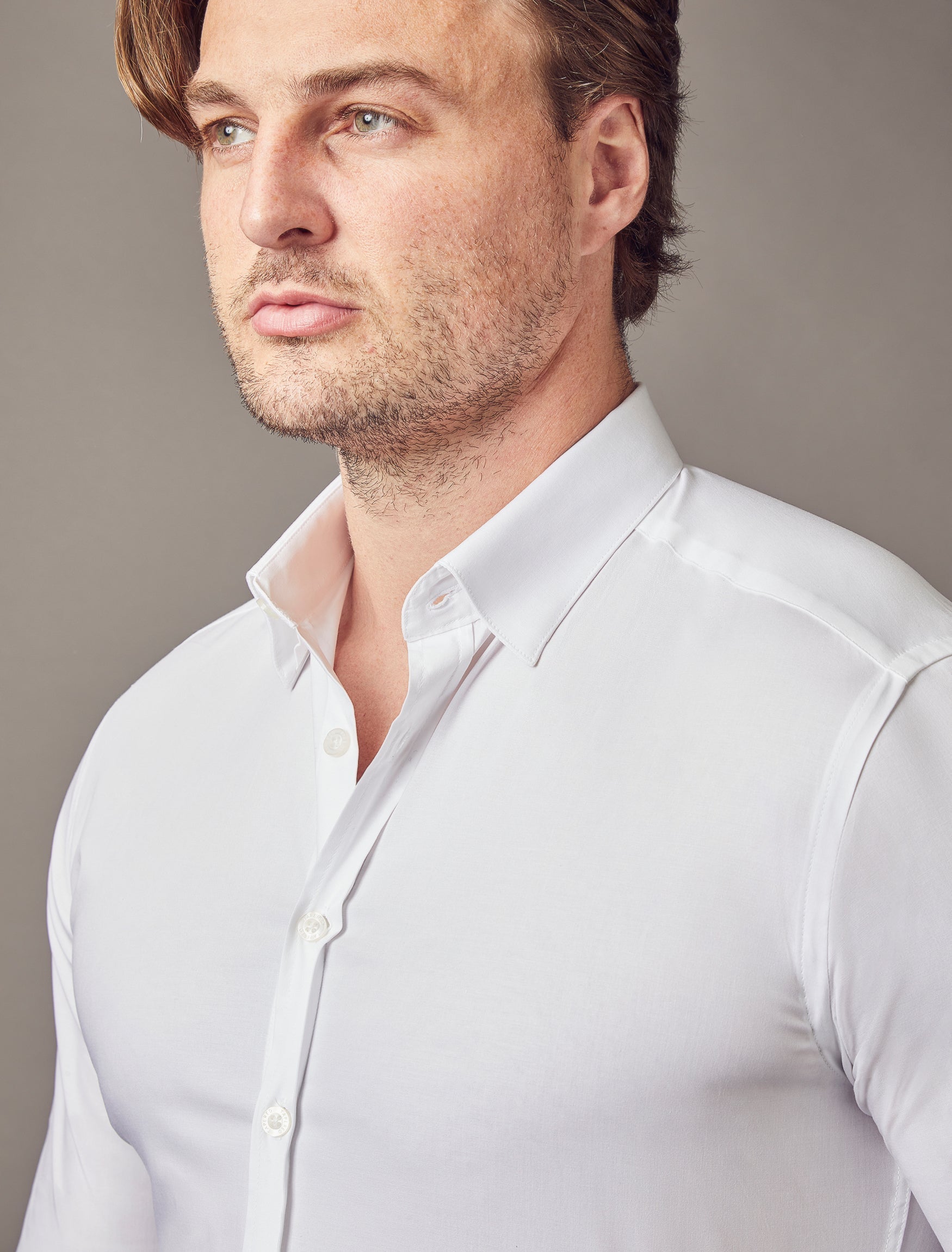 Tapered Menswear White Tapered Fit Shirt